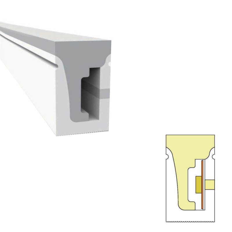 Silicone LED Strip Light Channel For 10mm LED Strip - 10*18mm 180° Three Sides Emitting